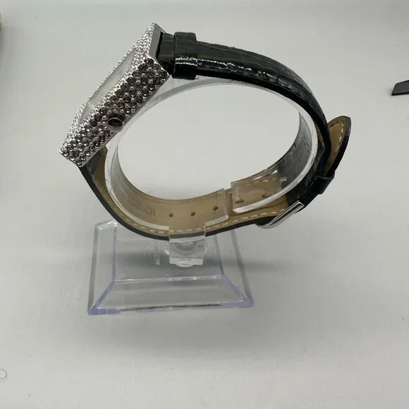 Adee Kaye Watch Women Rhinestone Case Mother Of Pearl Dial New Battery 8.5"